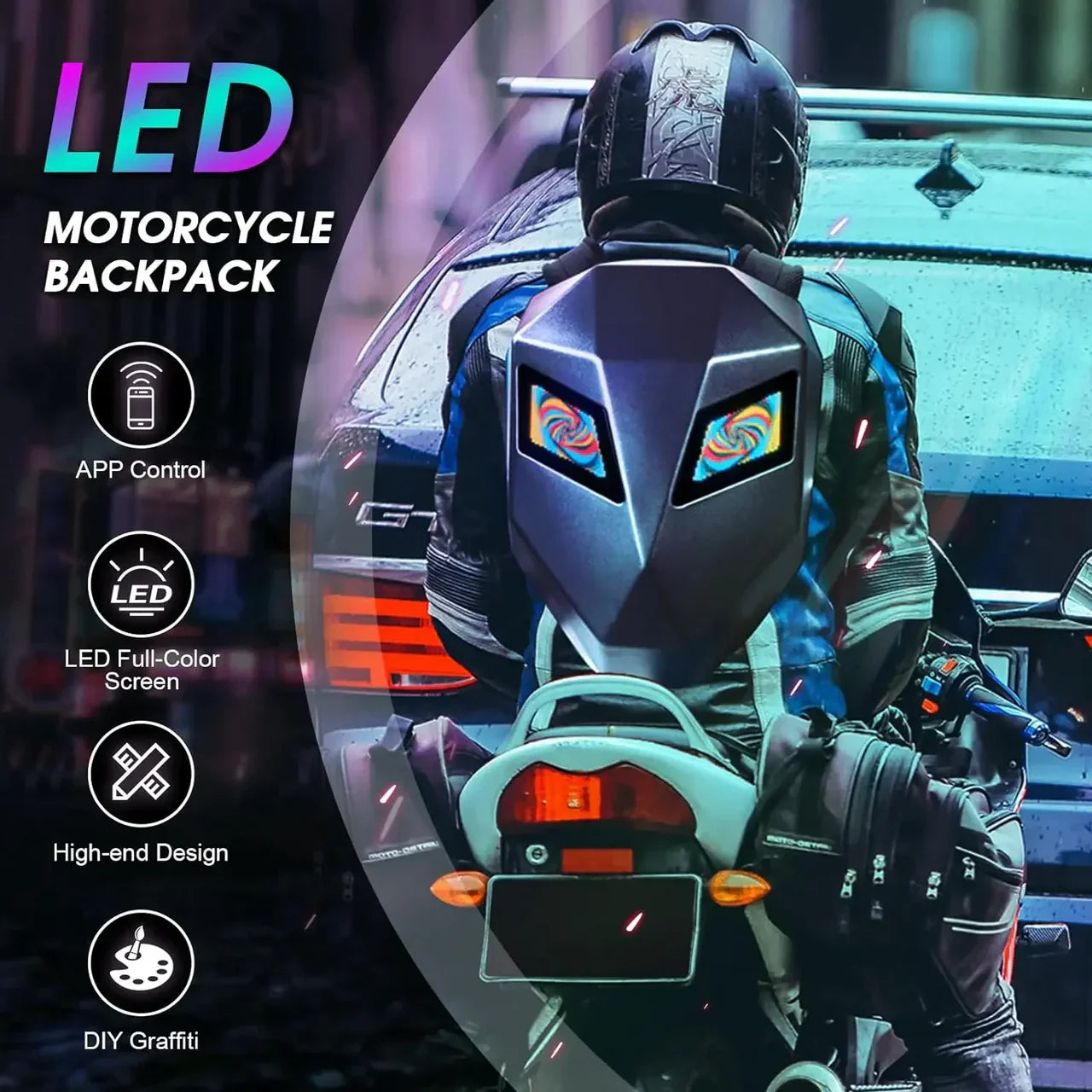 LED Screen 3D Hard Shell Backpack