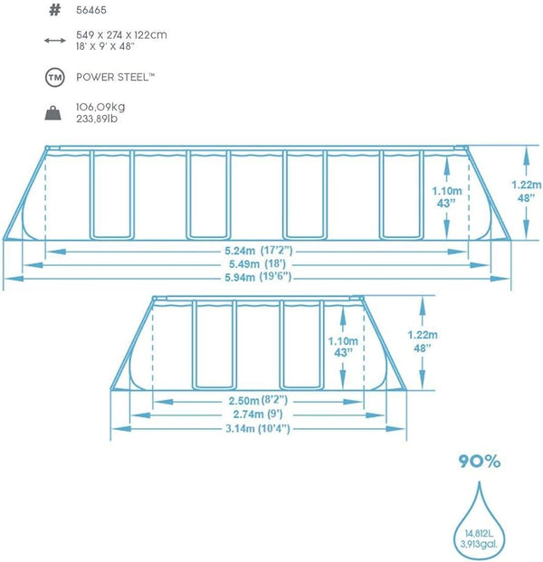 STEEL PRO POOL 18' x 9' x 48"