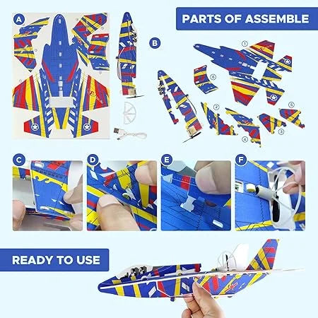 Electric USB Foam Glider Plane / Jet – Rechargeable LED Glider