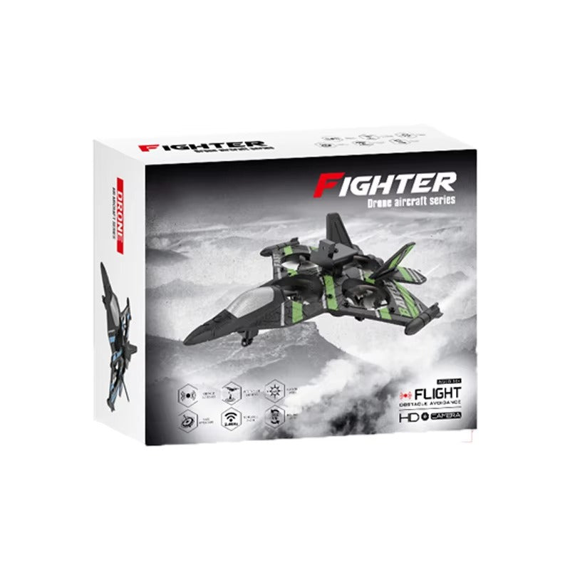 2.4GHZ RC Plane, Remote Control Airplane, RC Helicopter, 360° Flip Fighter Jet Toy, Toys for ages 8-13 with Colorful LED Navigation Lights Red